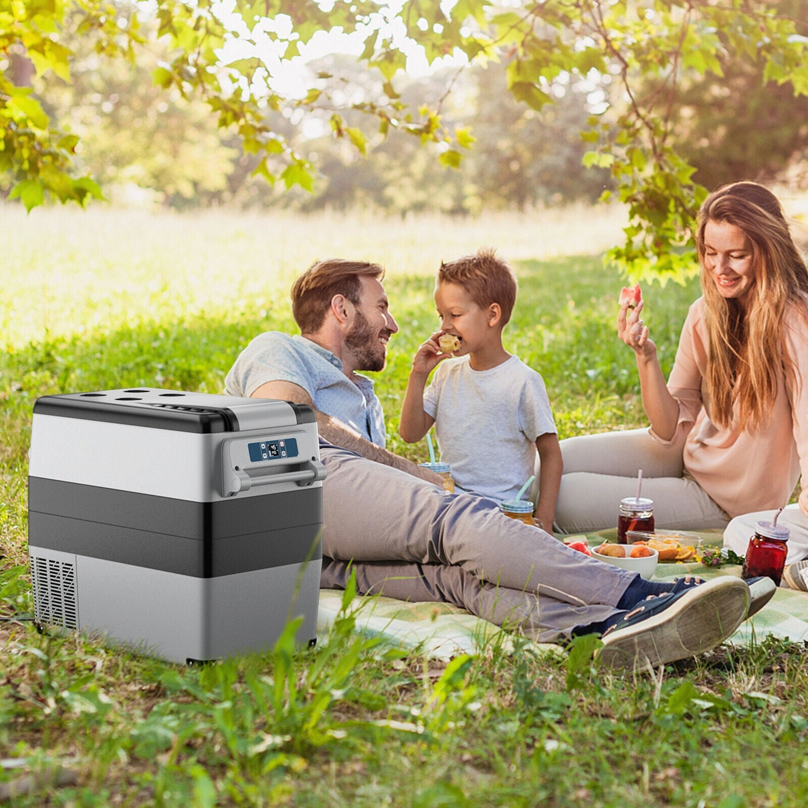 53-Quarts -4°F To 68°Portable Electric Car Cooler RefrigeratorÂ