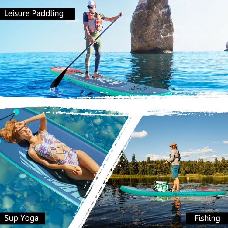 10 Feet Inflatable Stand Up Paddle Board with Backpack Leash Aluminum Paddle