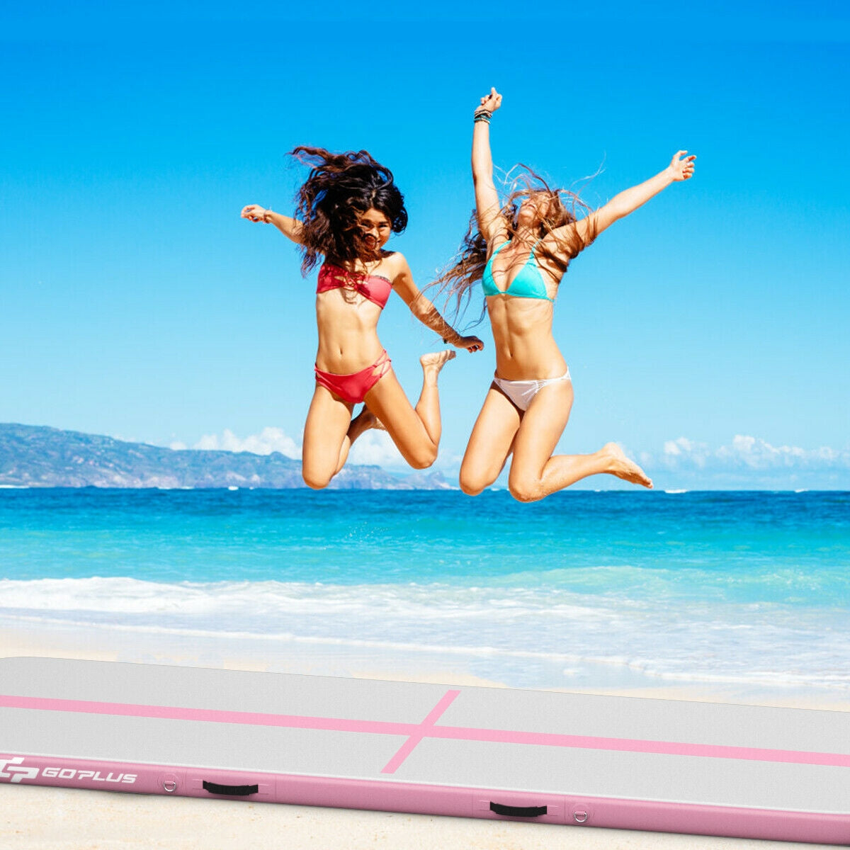 15 Feet Inflatable Gymnastics Tumbling Mat-PinkÂ