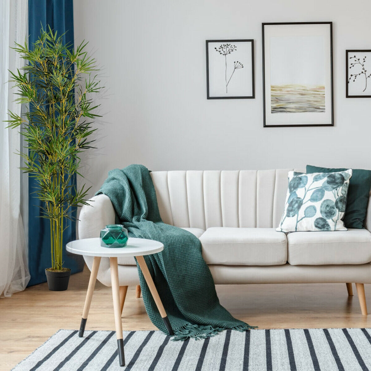 6 ft Artificial Bamboo Silk Tree Decorative PlanterÂ