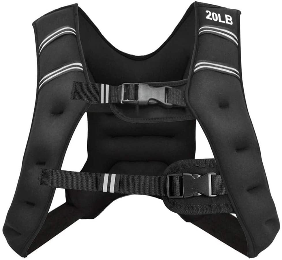 Training Weight Vest Workout Equipment with Adjustable Buckles and Mesh Bag-20 lbsÂ