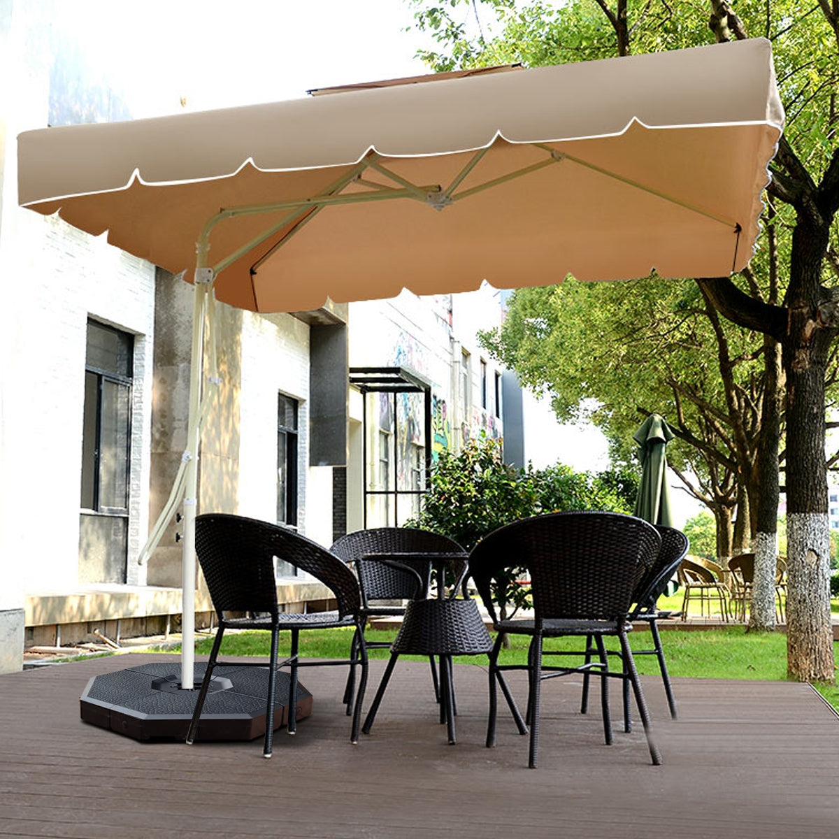 4 Pieces Patio Cantilever Offset Umbrella Weights Base Plate SetÂ