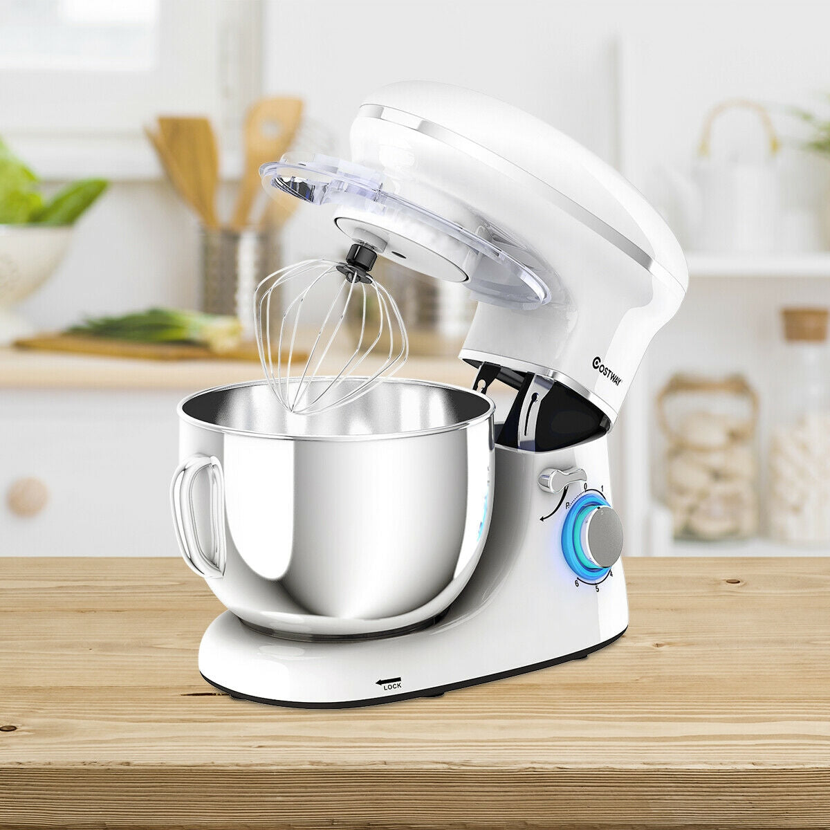 6.3 Quart Tilt-Head Food Stand Mixer 6 Speed 660W-WhiteÂ