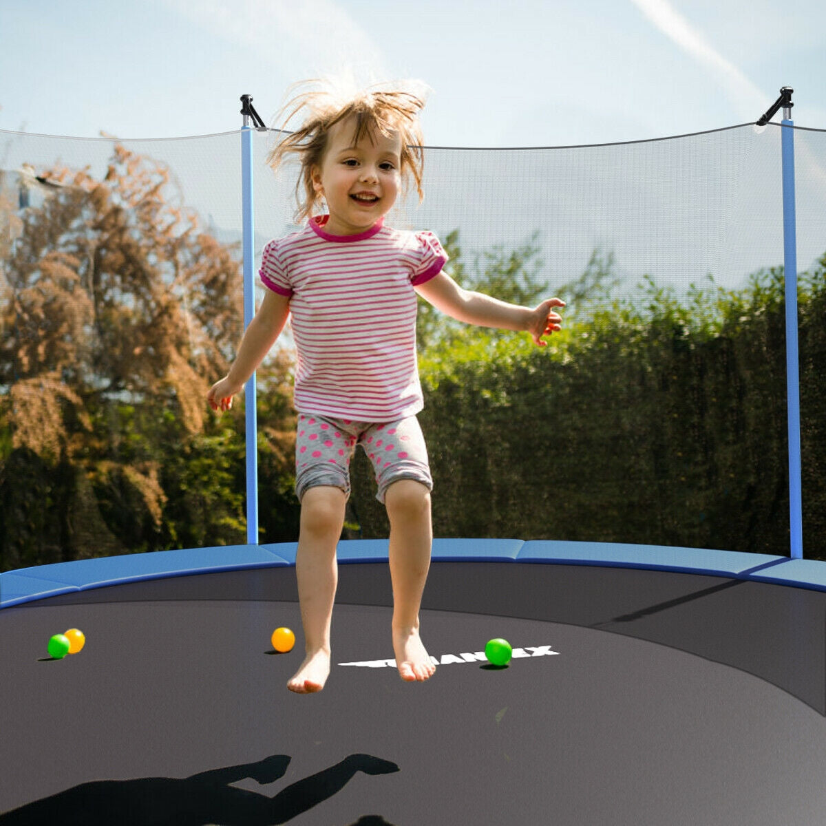 15 Feet Outdoor Bounce Trampoline with Safety Enclosure NetÂ