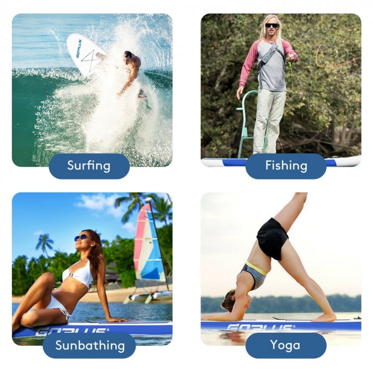 10 Feet Inflatable Stand Up Paddle Board 6 Inch Thick with Accessory Pack