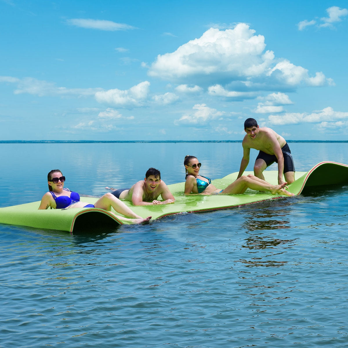 12’ x 6’ 3 Layer Floating Water Pad-GreenÂ