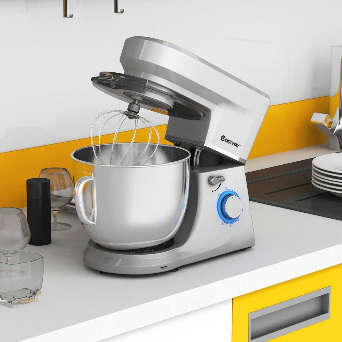 7.5 Qt Tilt-Head Stand Mixer with Dough Hook-WhiteÂ