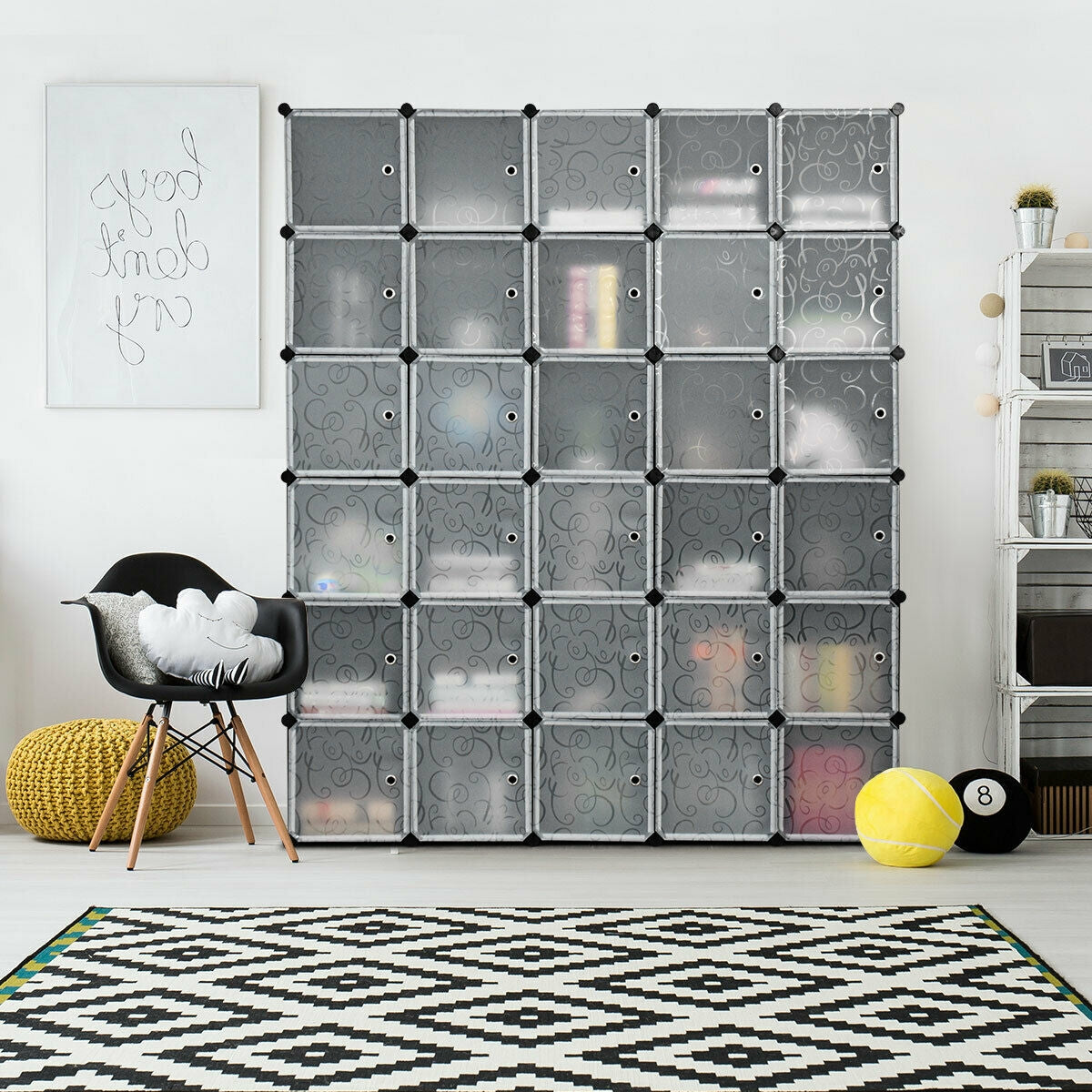 DIY 30 Cube Portable Closet Clothes Wardrobe CabinetÂ