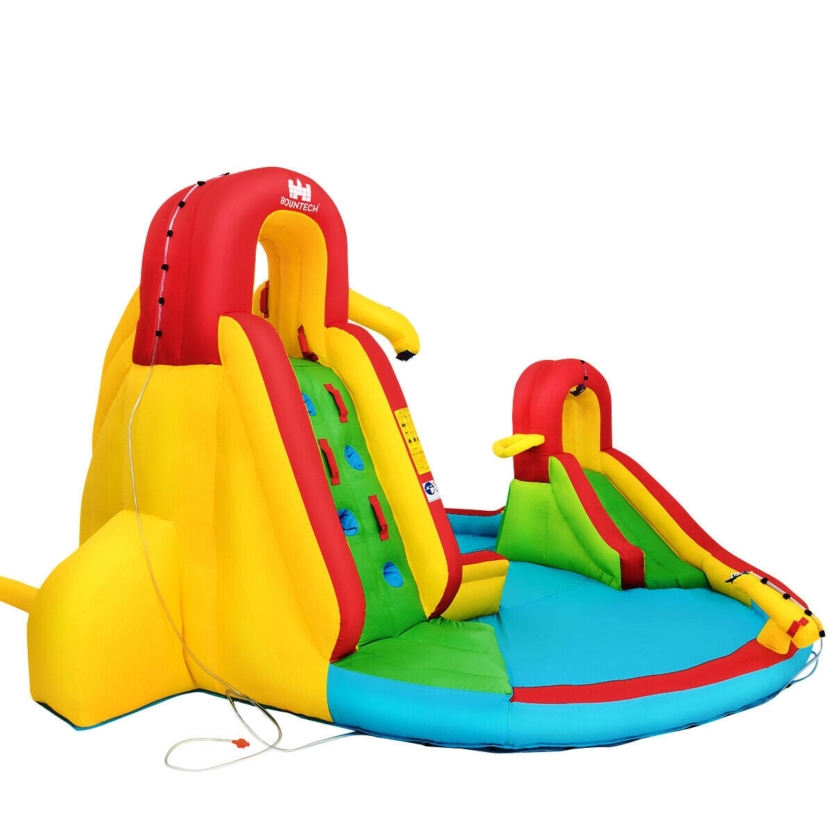 Kid's Inflatable Water Slide Bounce House with Climbing Wall and Pool Without BlowerÂ