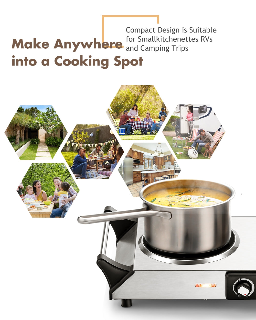 Ceramic Infrared Countertop Stove with Temperature Control and Insulated Cool HandlesÂ