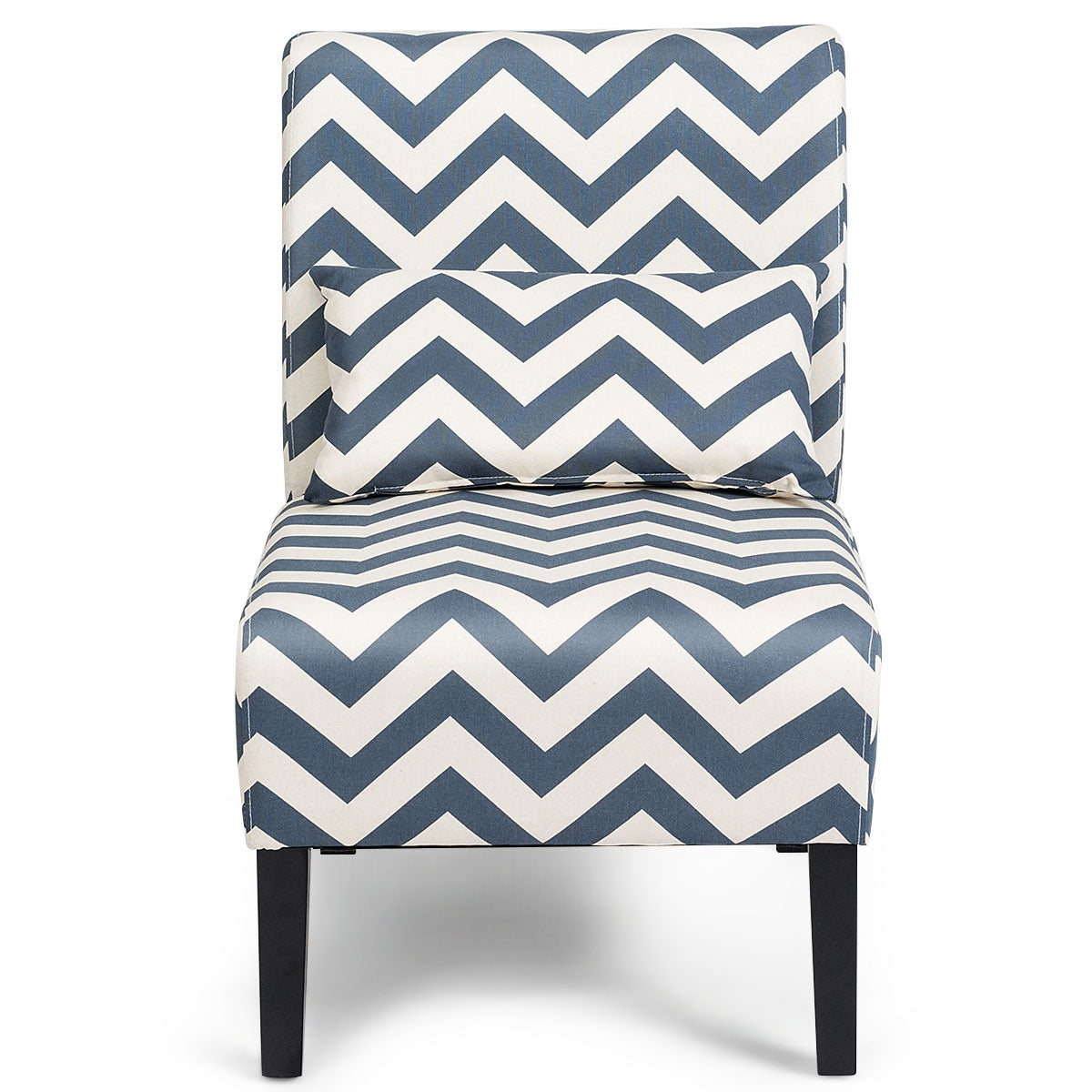 Accent Armless Single Sofa with Lumbar Pillow for Home and Office-BlueÂ