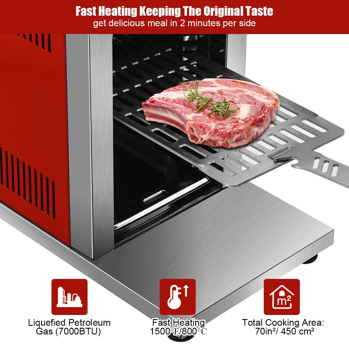 Propane Infrared Steak Grill BBQ Stainless Steel Single BurnerÂ