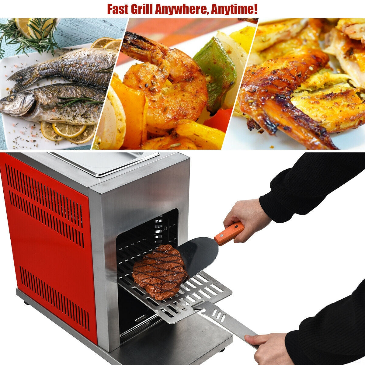 Propane Infrared Steak Grill BBQ Stainless Steel Single BurnerÂ