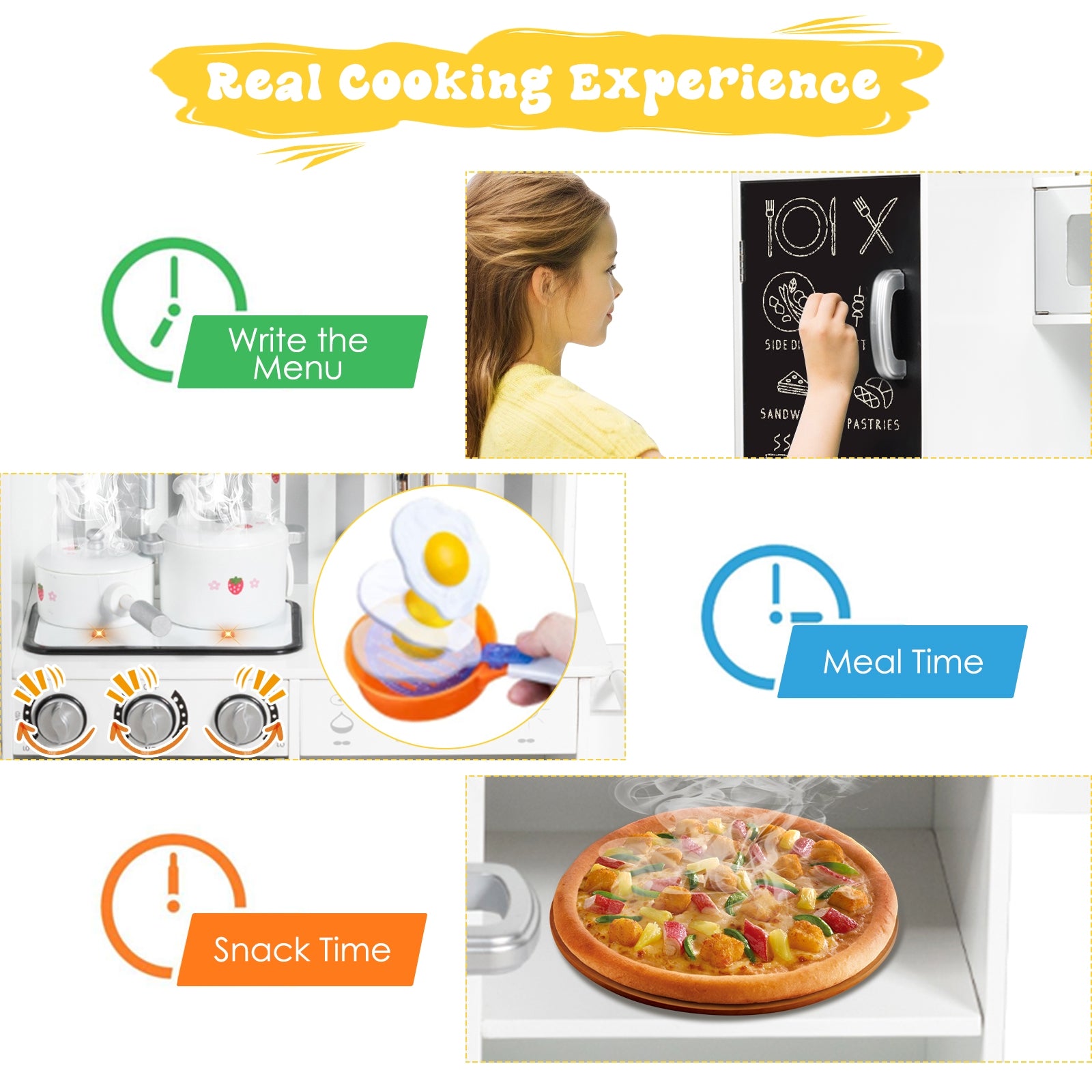 Wooden Pretend Play Kitchen Sets with Simulated SoundÂ