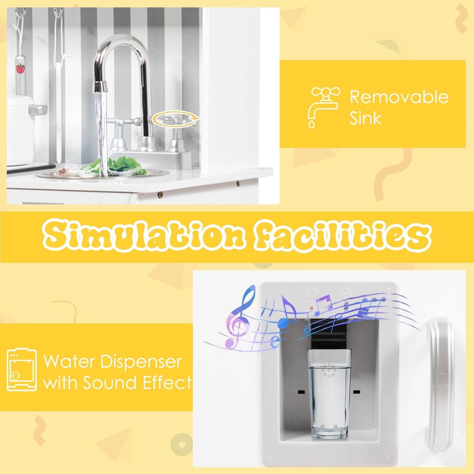 Wooden Pretend Play Kitchen Sets with Simulated SoundÂ