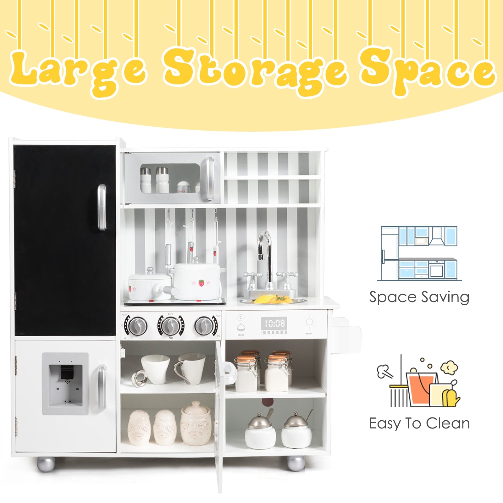 Wooden Pretend Play Kitchen Sets with Simulated SoundÂ