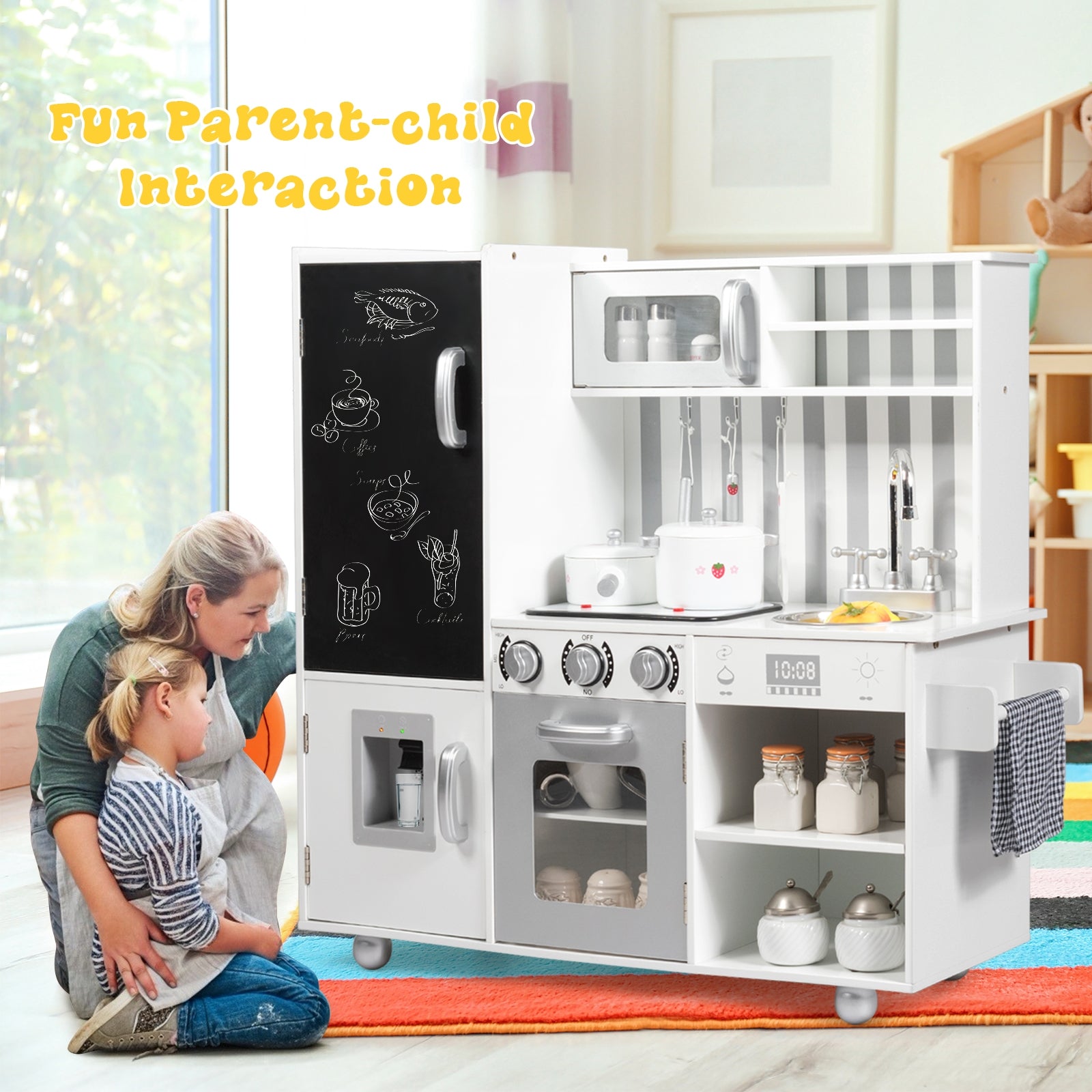 Wooden Pretend Play Kitchen Sets with Simulated SoundÂ