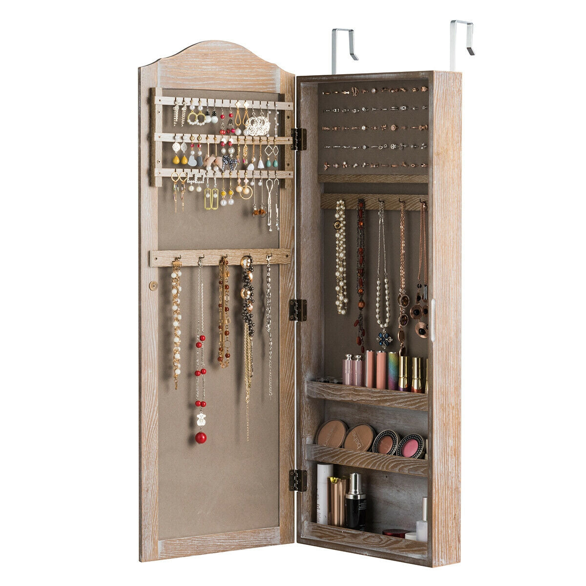 Wall/Door Mounted Jewelry Armoire Cabinet with MirrorÂ
