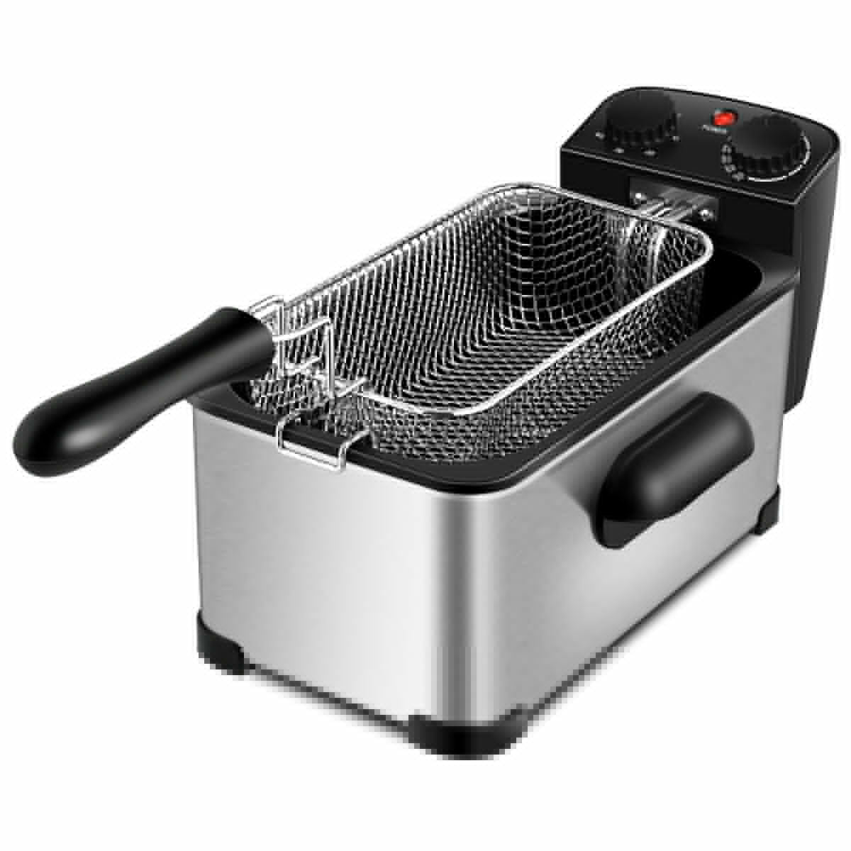 3.2 Quart Electric Stainless Steel Deep Fryer with TimerÂ