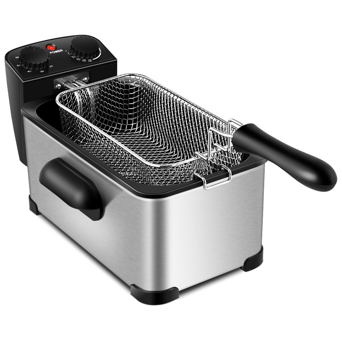 3.2 Quart Electric Stainless Steel Deep Fryer with TimerÂ