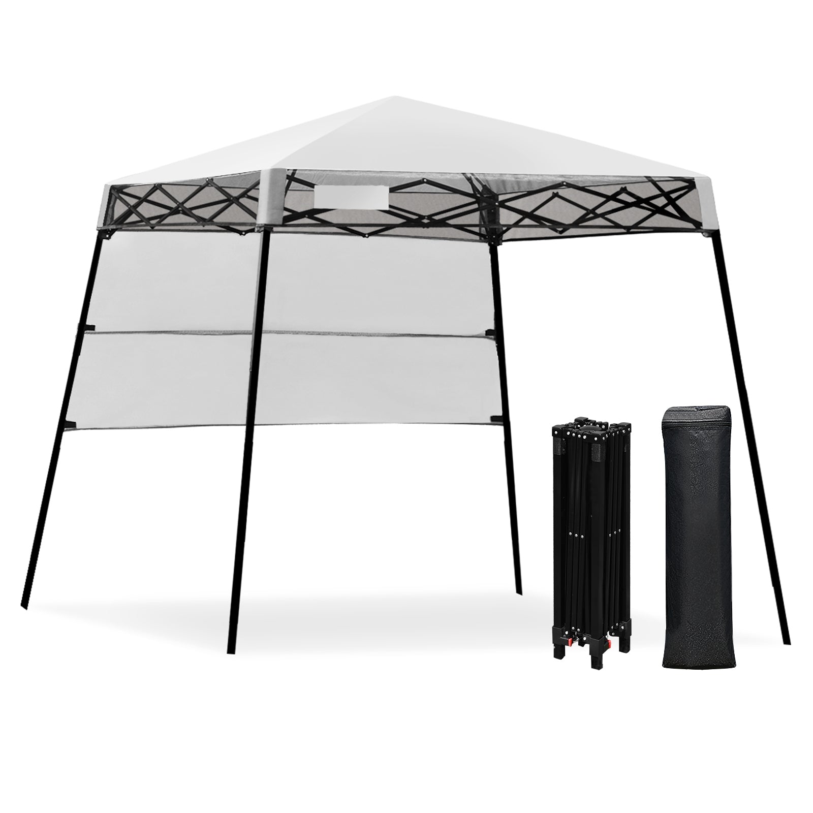 7 x 7 Feet Sland Adjustable Portable Canopy Tent with Backpack-WhiteÂ