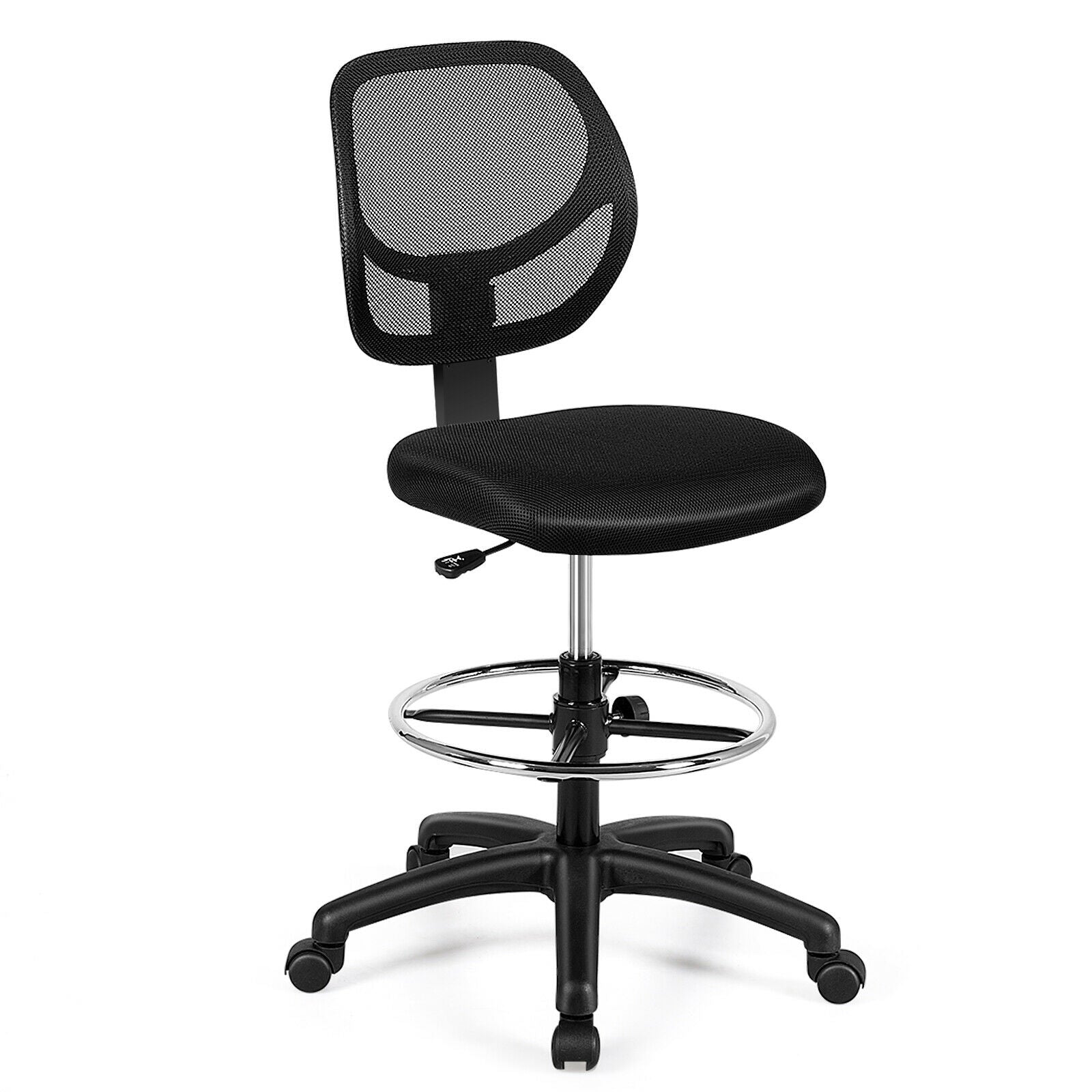 Adjustable Height Mid Back Mesh Drafting Office ChairÂ