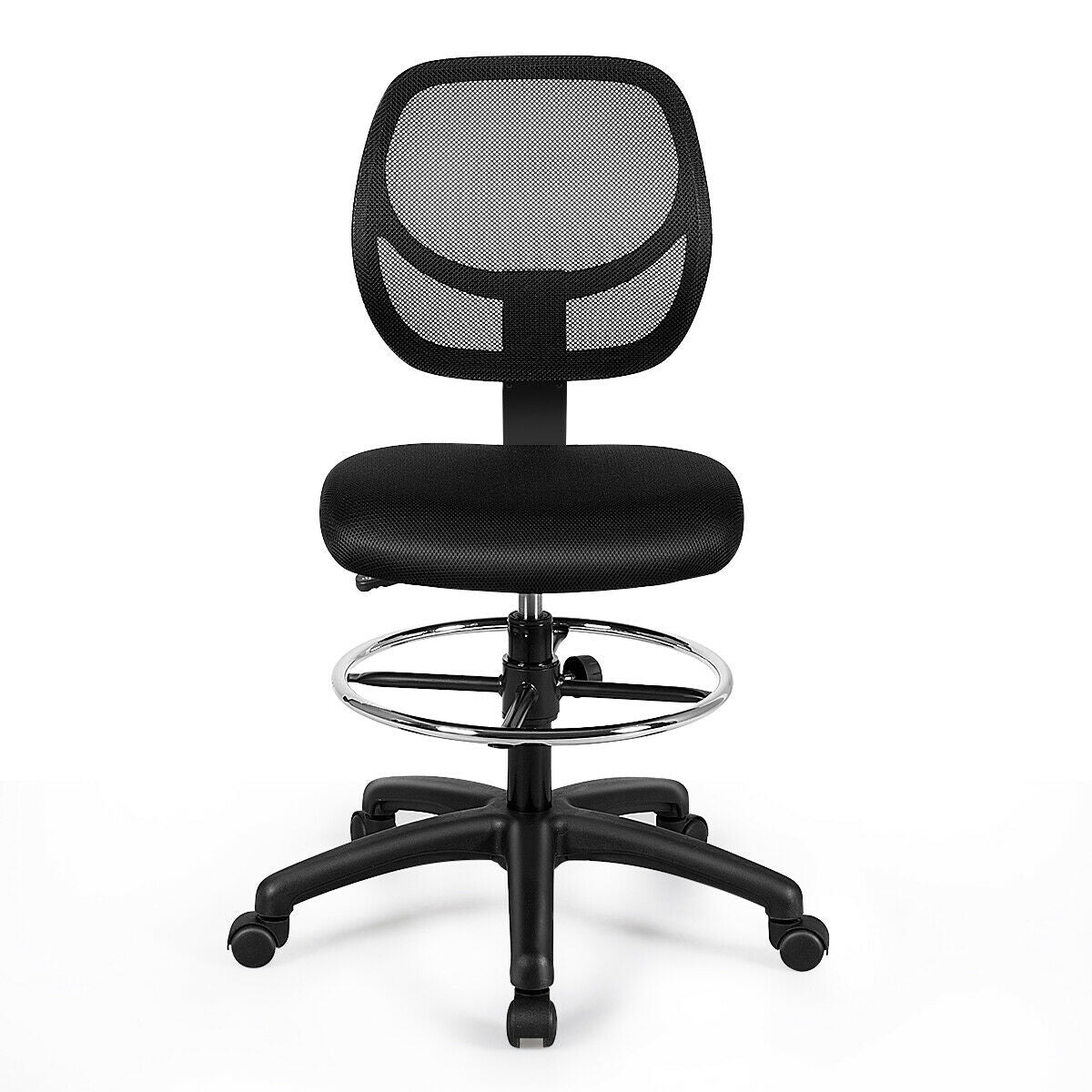 Adjustable Height Mid Back Mesh Drafting Office ChairÂ