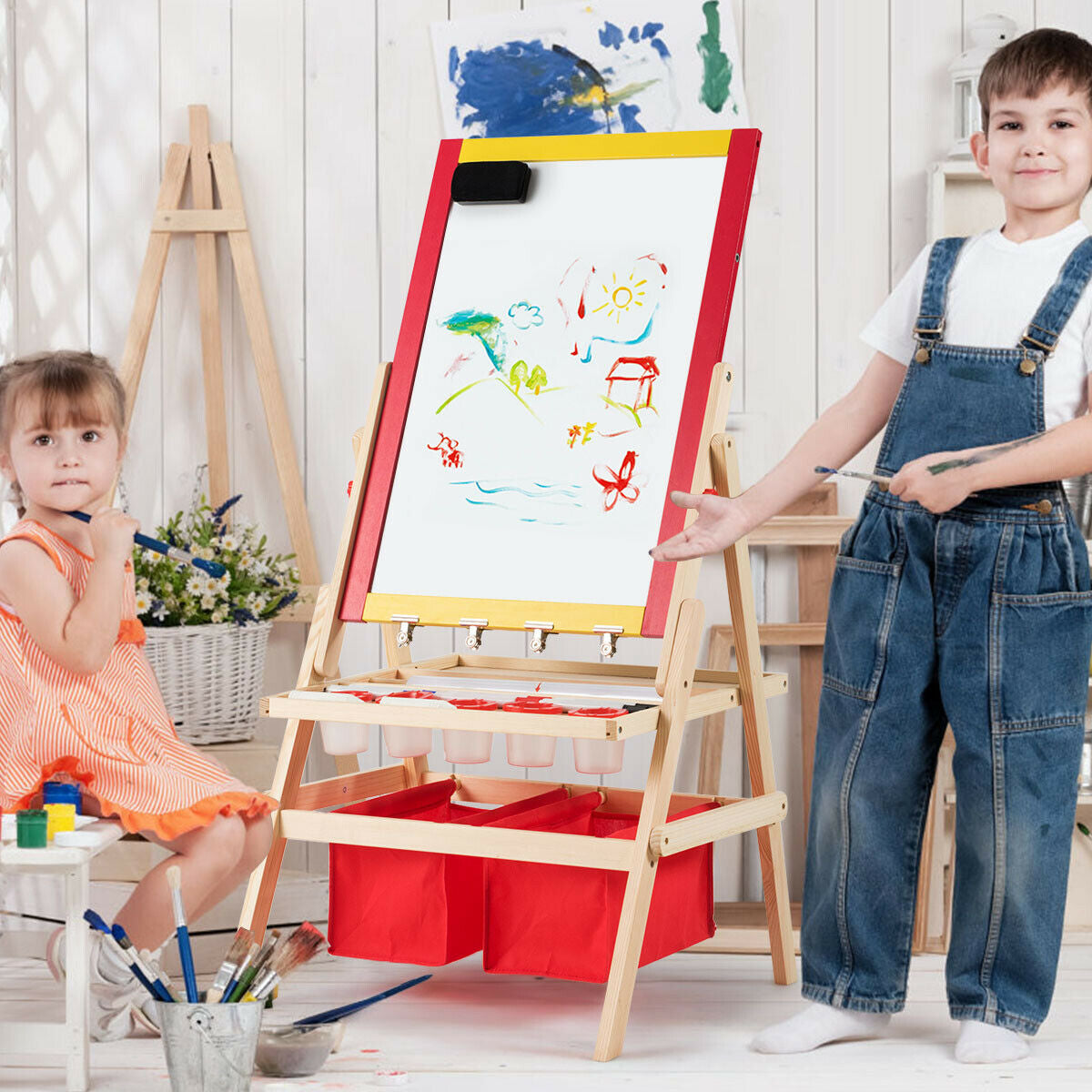 Flip-Over Double-Sided Kids Art EaselÂ