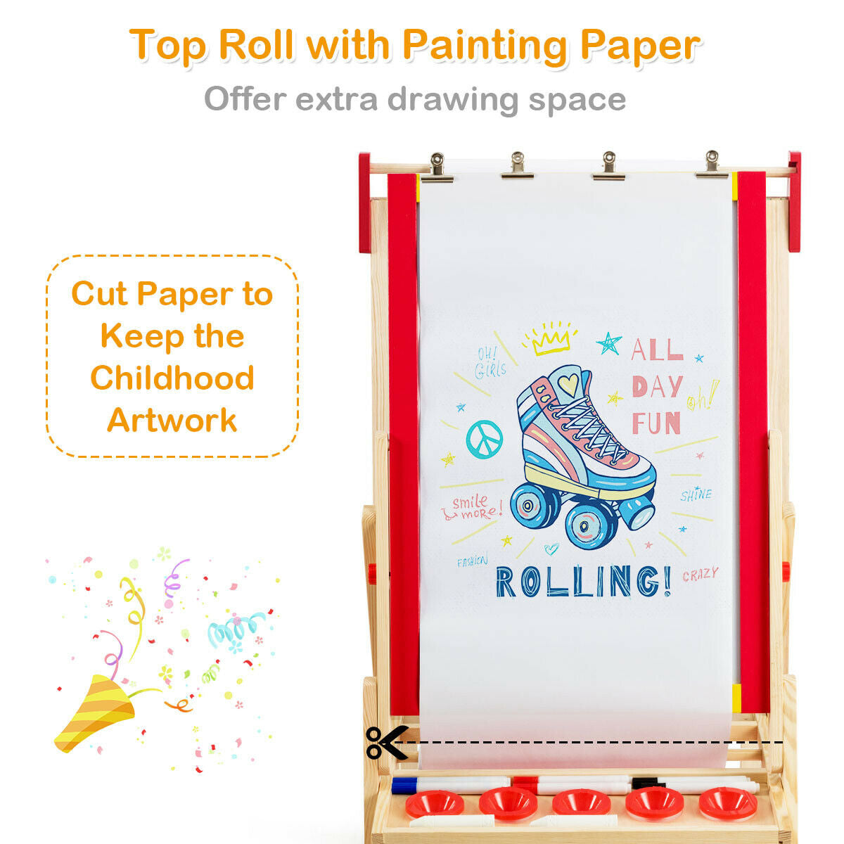 Flip-Over Double-Sided Kids Art EaselÂ