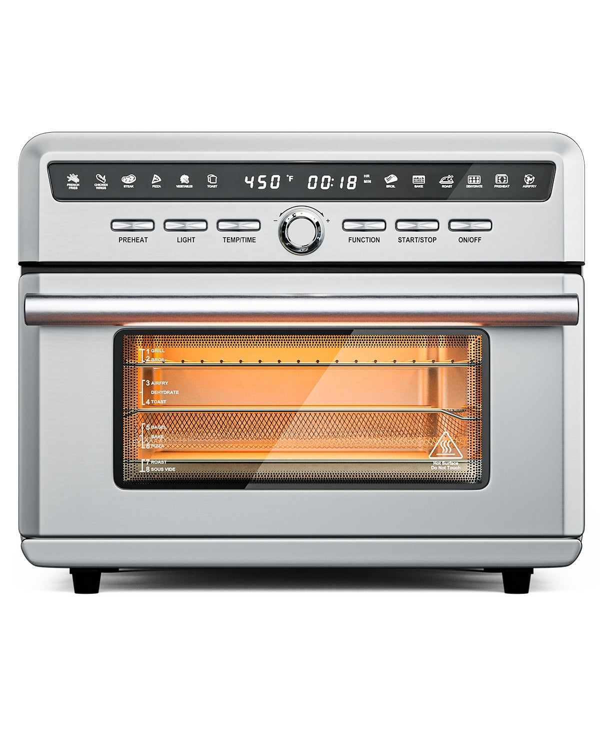 26.4 Qt 1800W 10-in-1 Air Fryer Toaster Oven with RecipeÂ