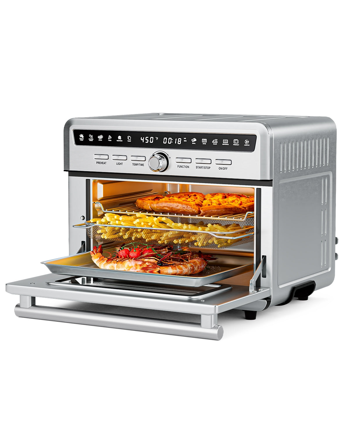26.4 Qt 1800W 10-in-1 Air Fryer Toaster Oven with RecipeÂ