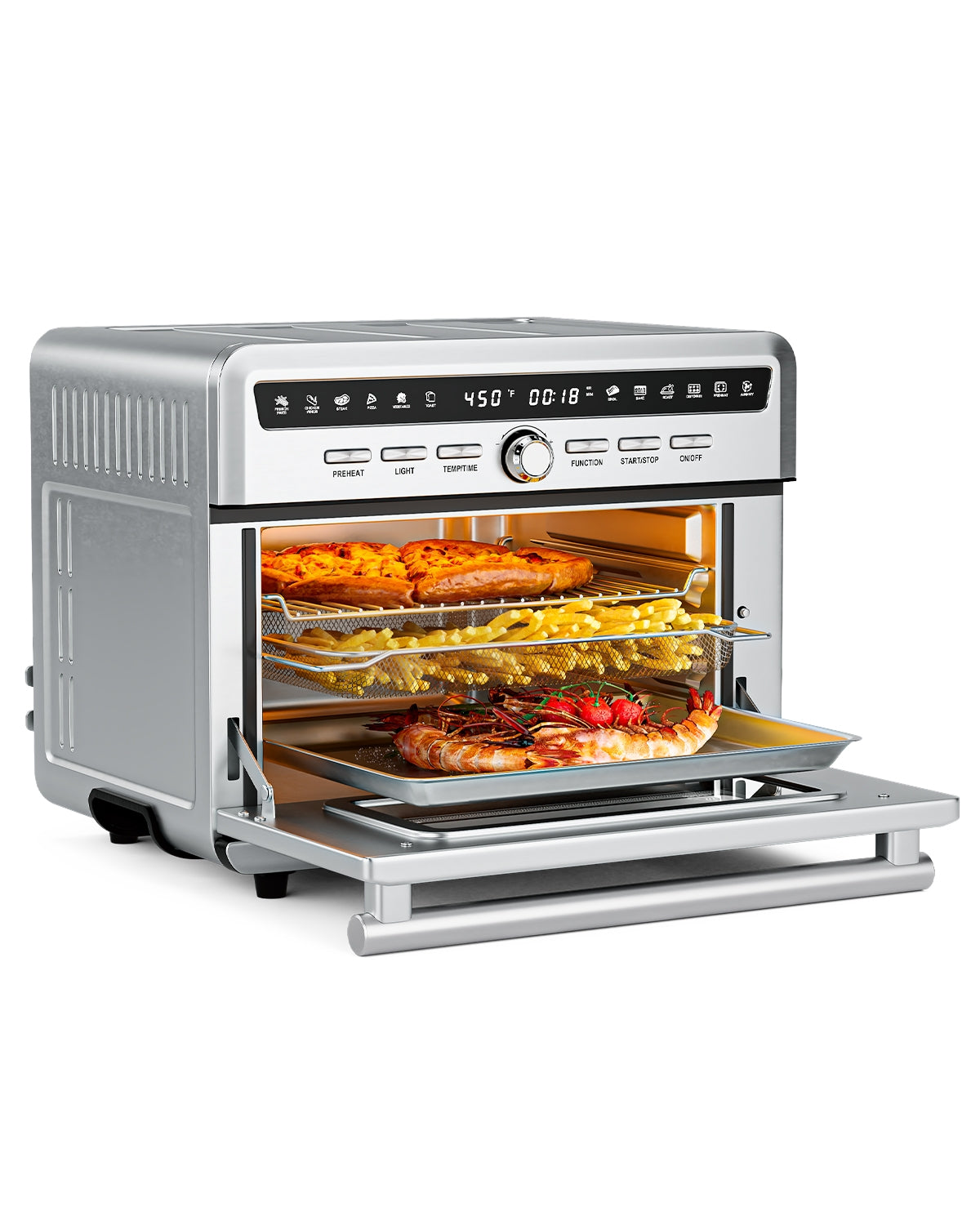 26.4 Qt 1800W 10-in-1 Air Fryer Toaster Oven with RecipeÂ