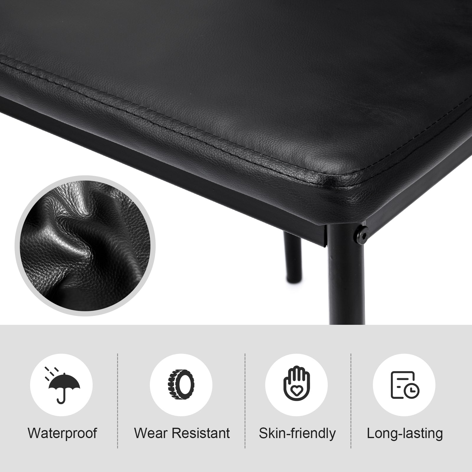 Set of 4 High Back Dining Chairs with PVC Leather and Non-Slip Feet PadsÂ