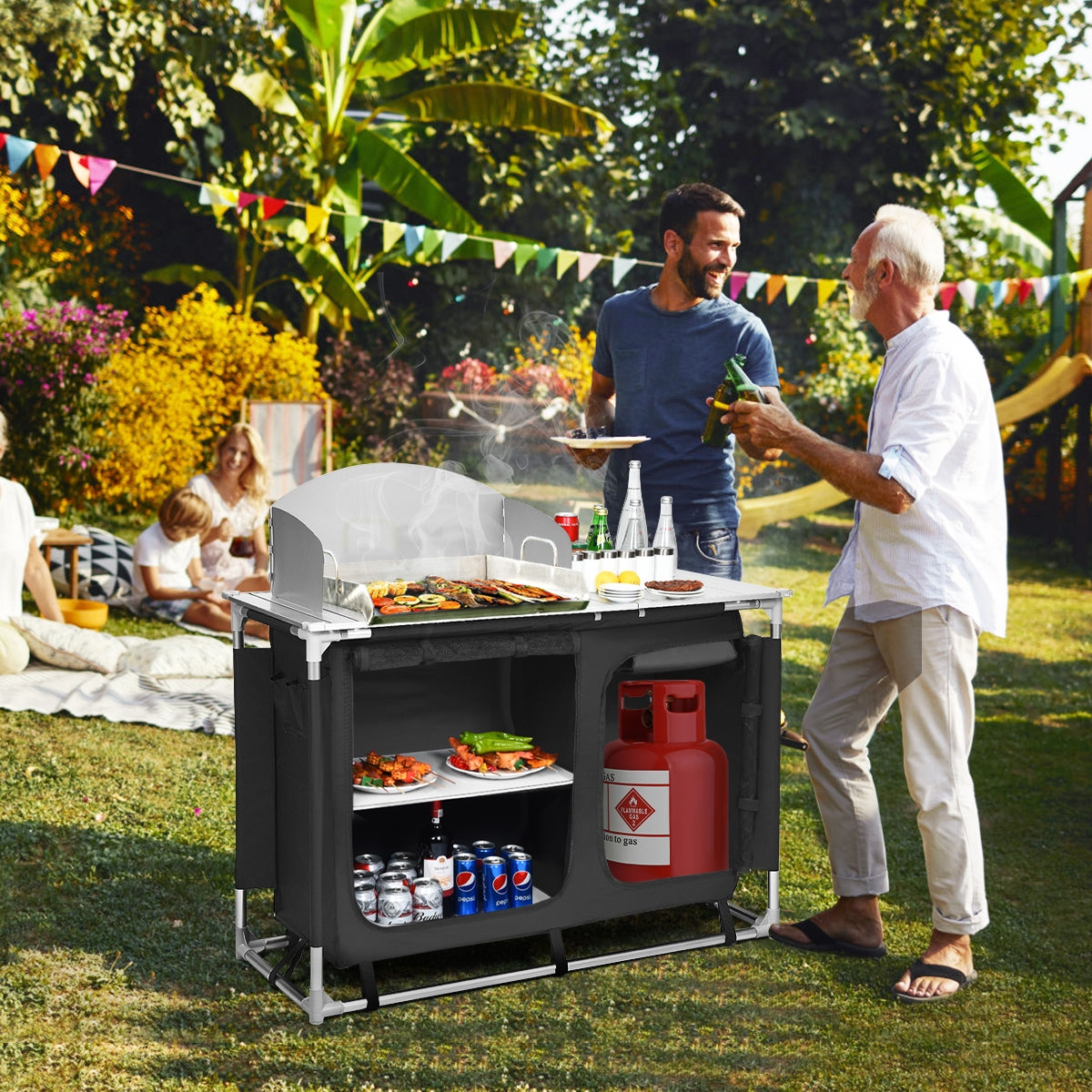Portable Camp Kitchen and Sink TableÂ