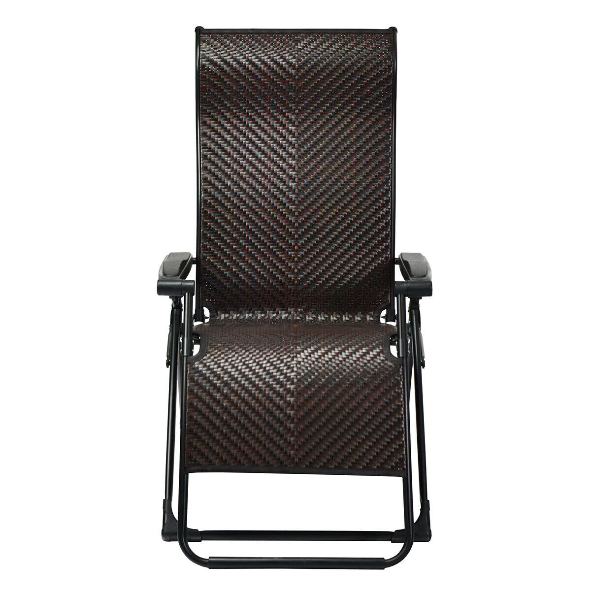 2 Pieces Patio Rattan Zero Gravity Lounge ChairÂ