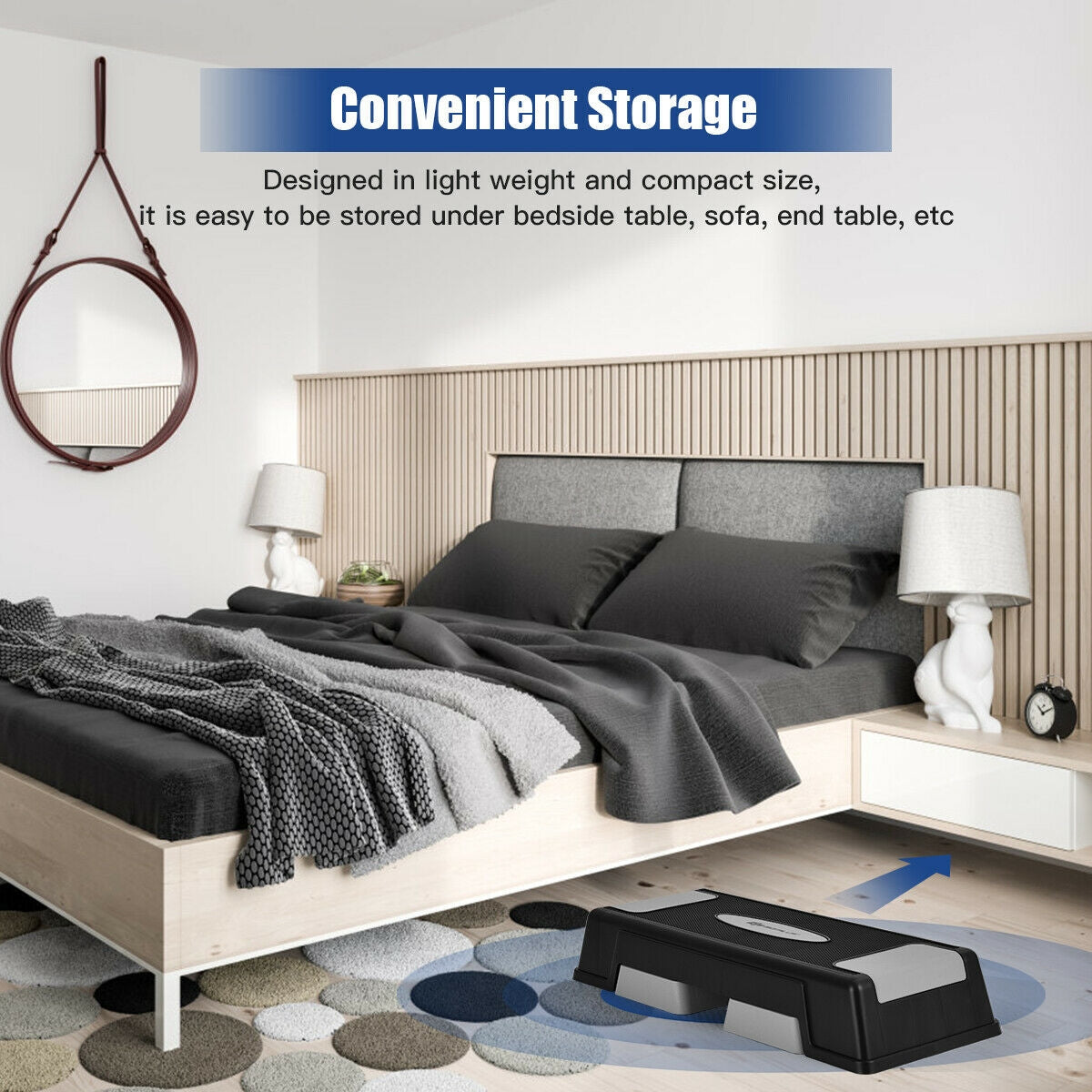 Aerobic Exercise Stepper Trainer with Adjustable Height-GrayÂ