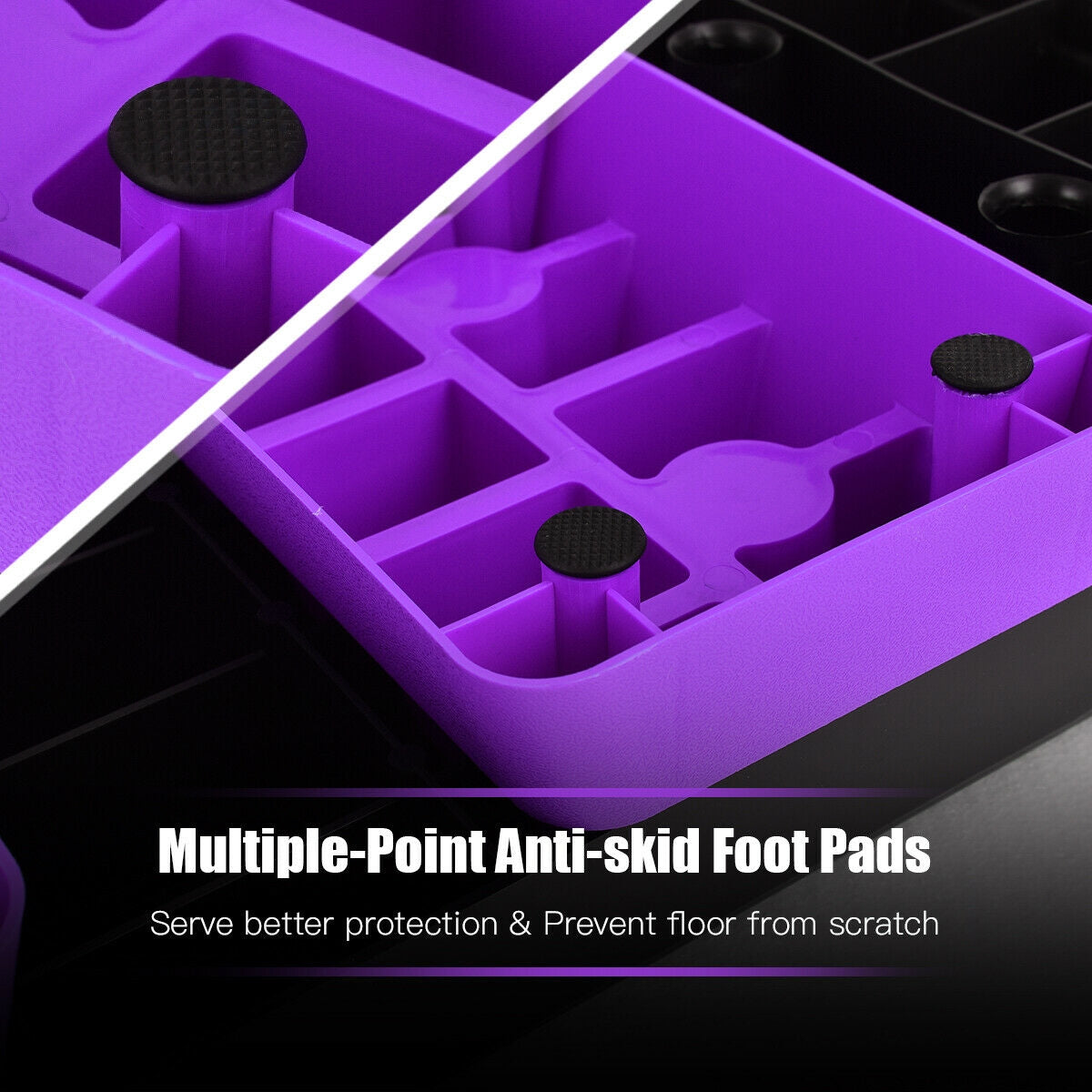 Aerobic Exercise Stepper Trainer with Adjustable Height 5"-7"-9"-PurpleÂ