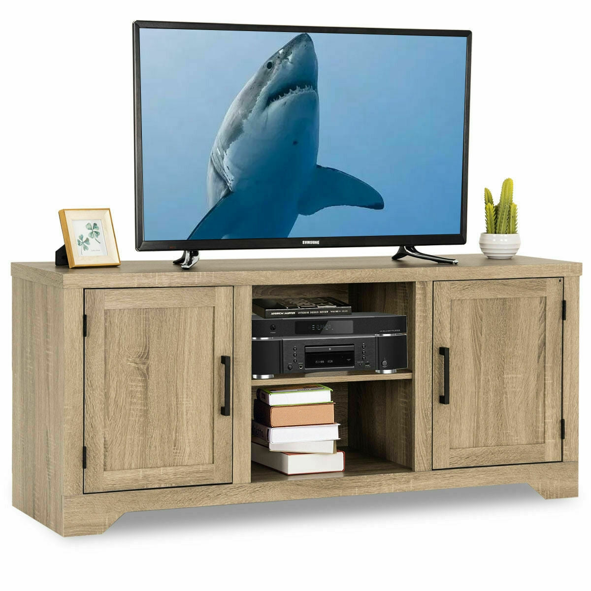 Rustic TV Stand Entertainment Center Storage CabinetÂ