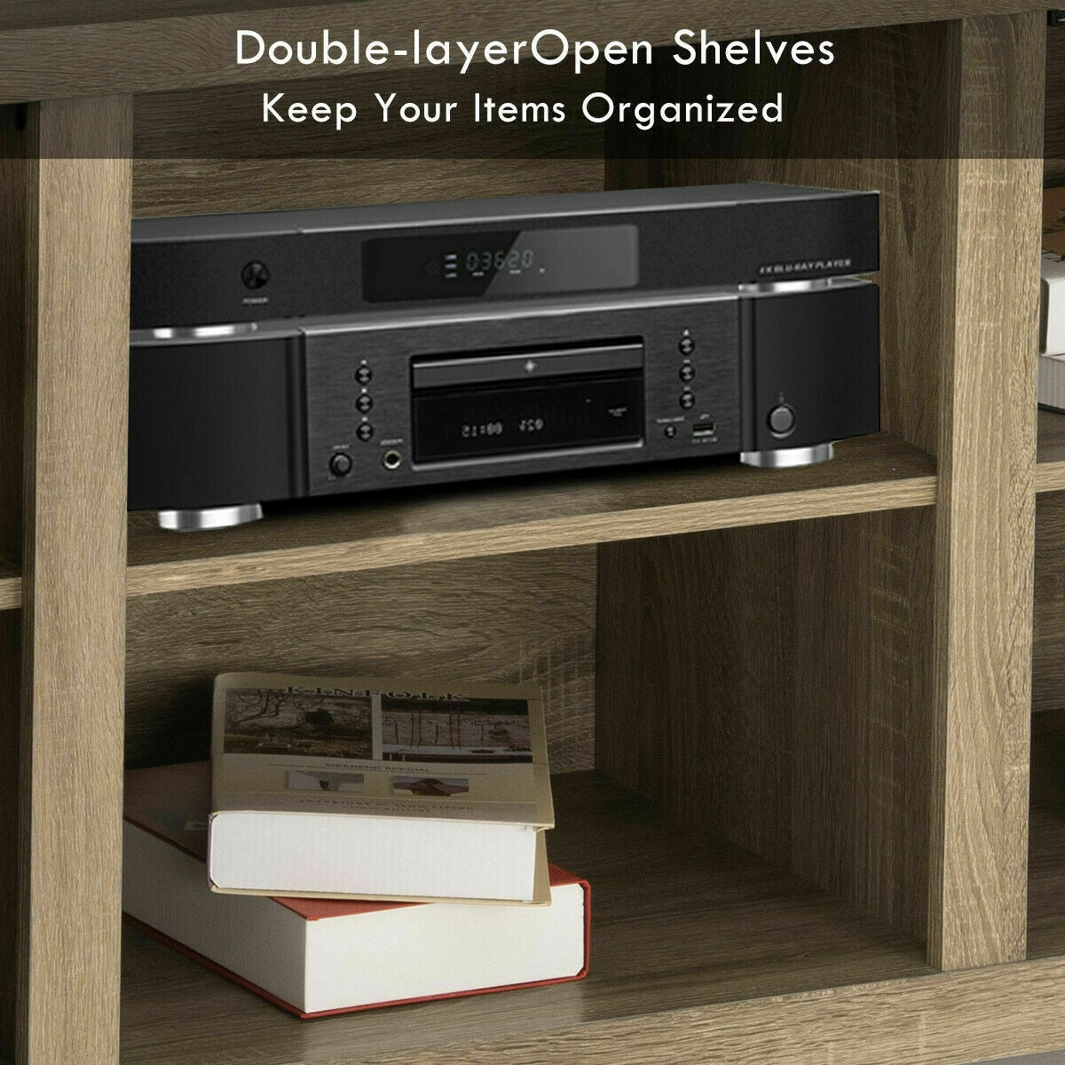 Rustic TV Stand Entertainment Center Storage CabinetÂ