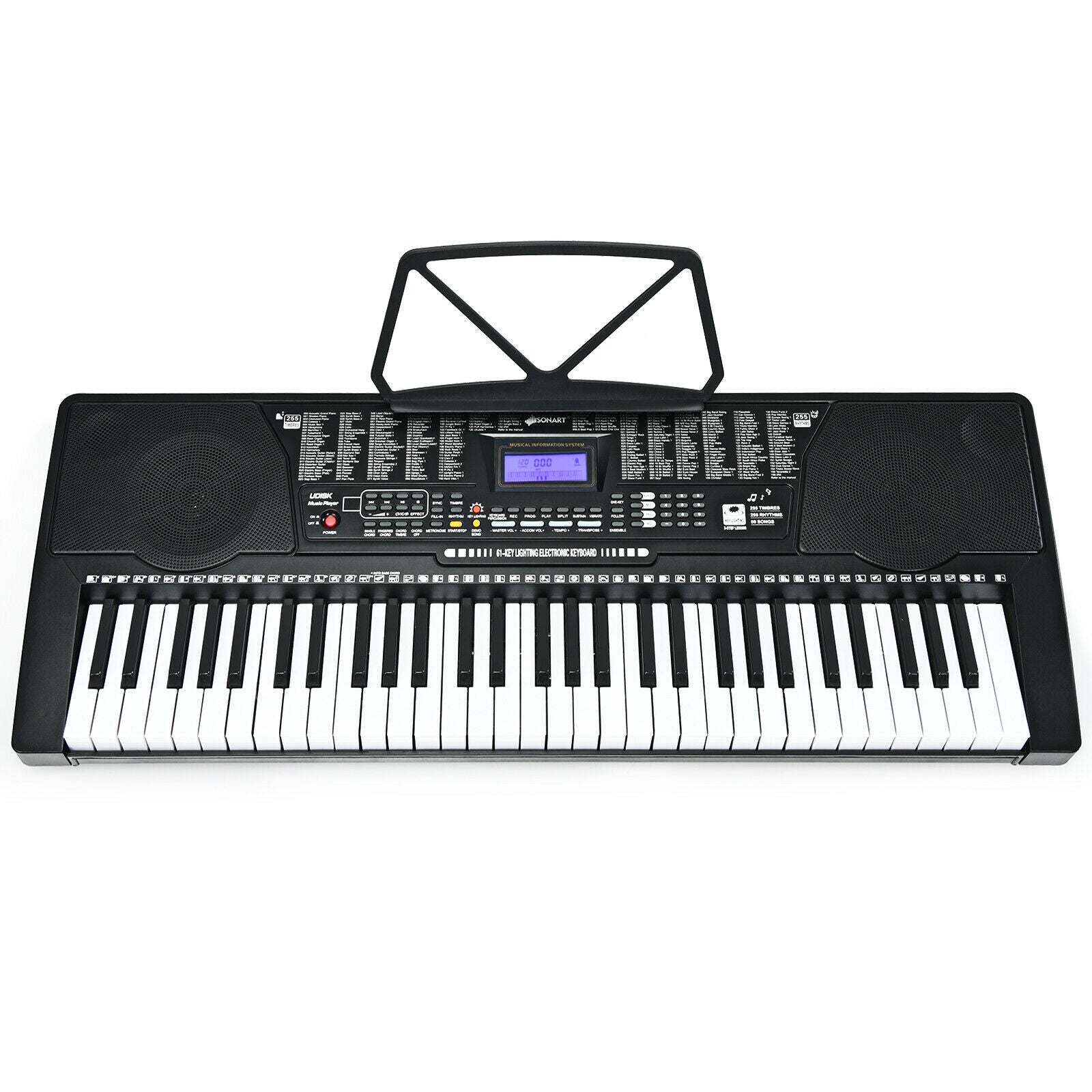 61-Key Electronic Keyboard Piano with Lighted Keys and BenchÂ