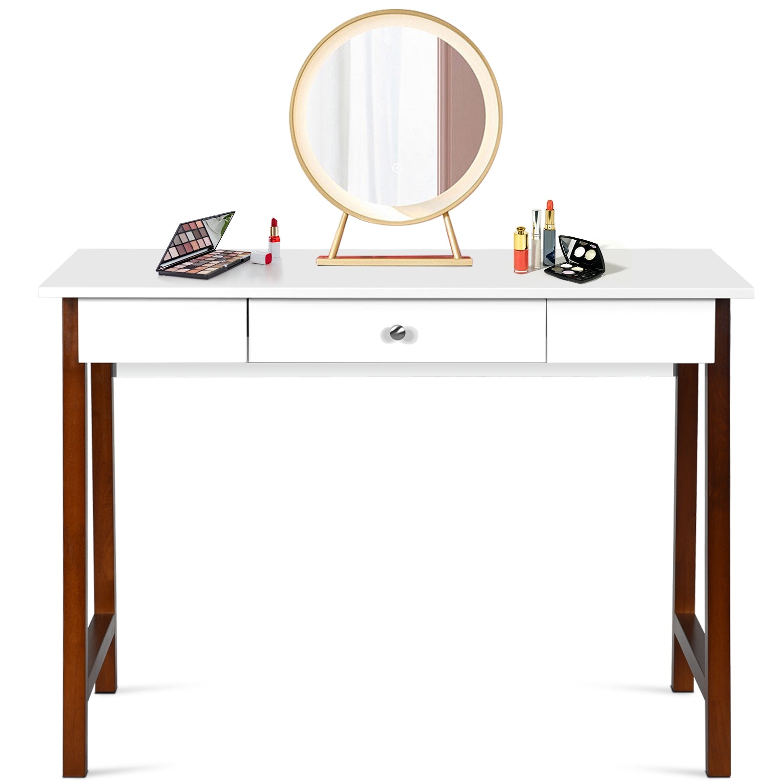Computer Desk Laptop PC Writing Table Makeup Vanity Table-WalnutÂ
