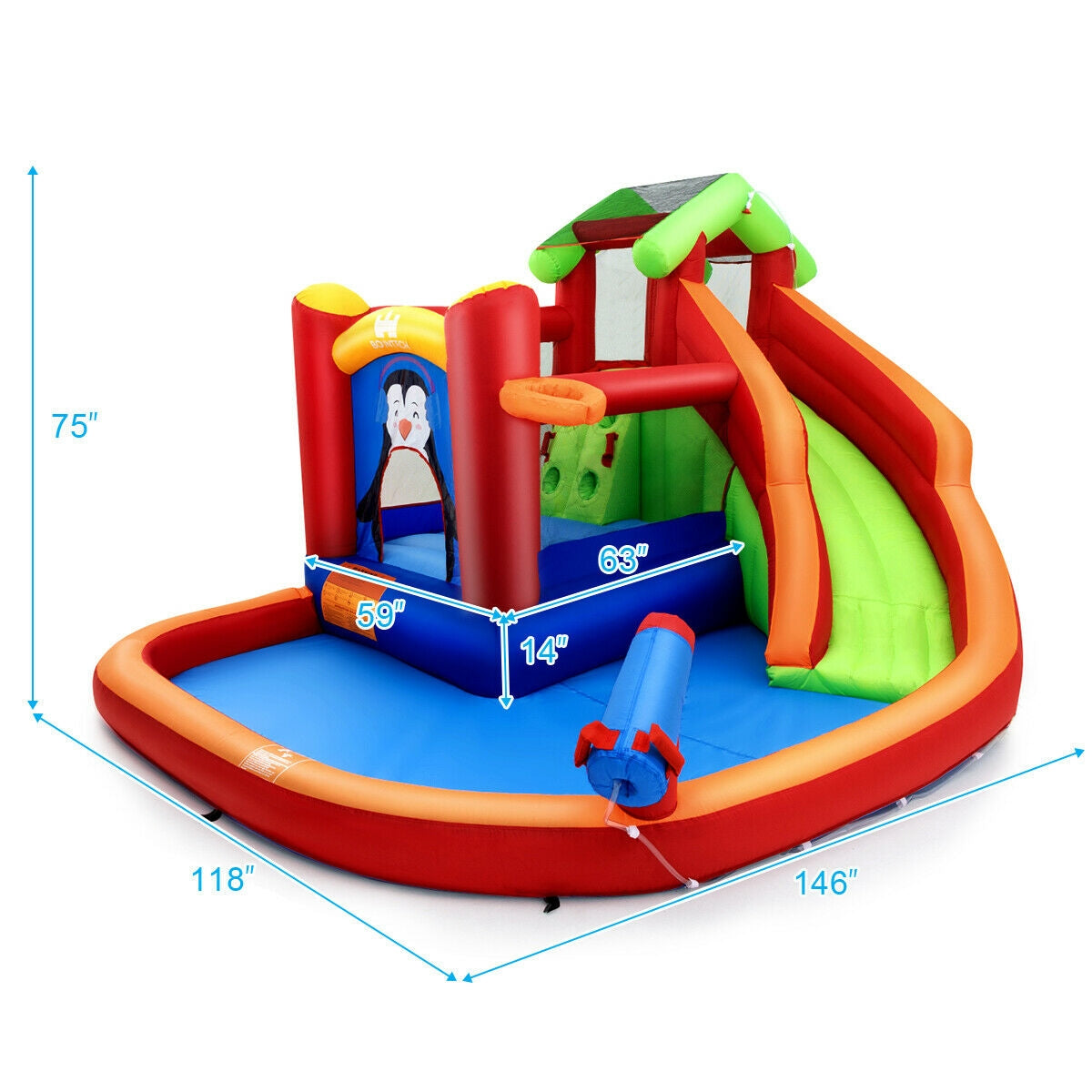 Inflatable Slide Bouncer and Water Park Bounce House Without BlowerÂ