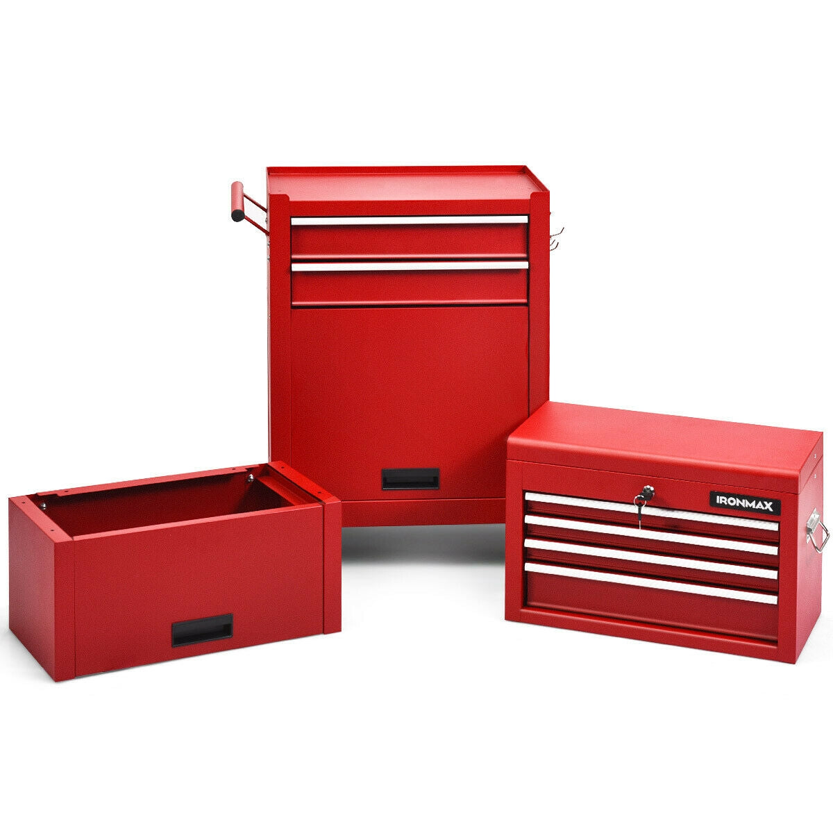 6-Drawer Tool Chest with Heightening Cabinet-RedÂ