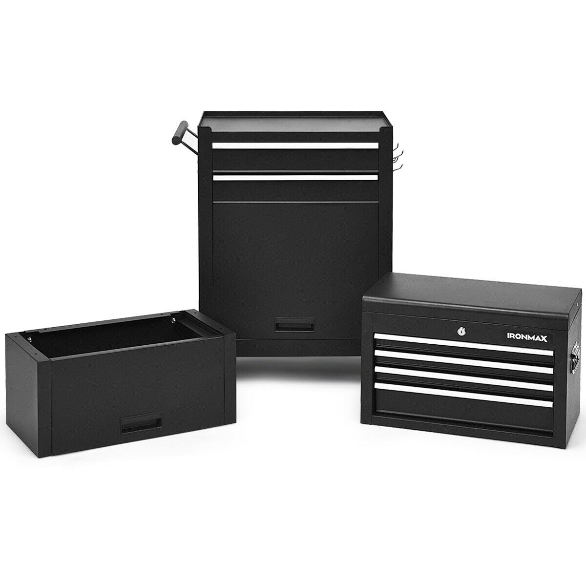 6-Drawer Tool Chest with Heightening Cabinet-BlackÂ