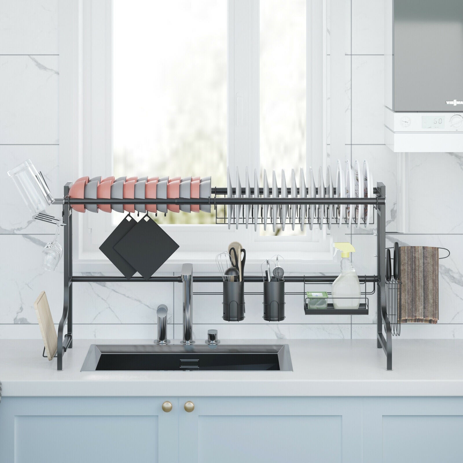 Adjustable Dish Drainer Kitchen OrganizerÂ