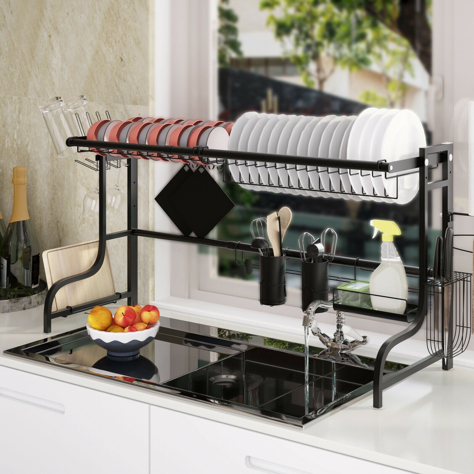 Adjustable Dish Drainer Kitchen OrganizerÂ
