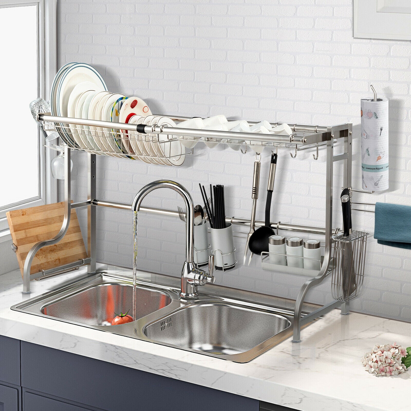Stainless Steel Adjustable Dish Drainer ShelfÂ