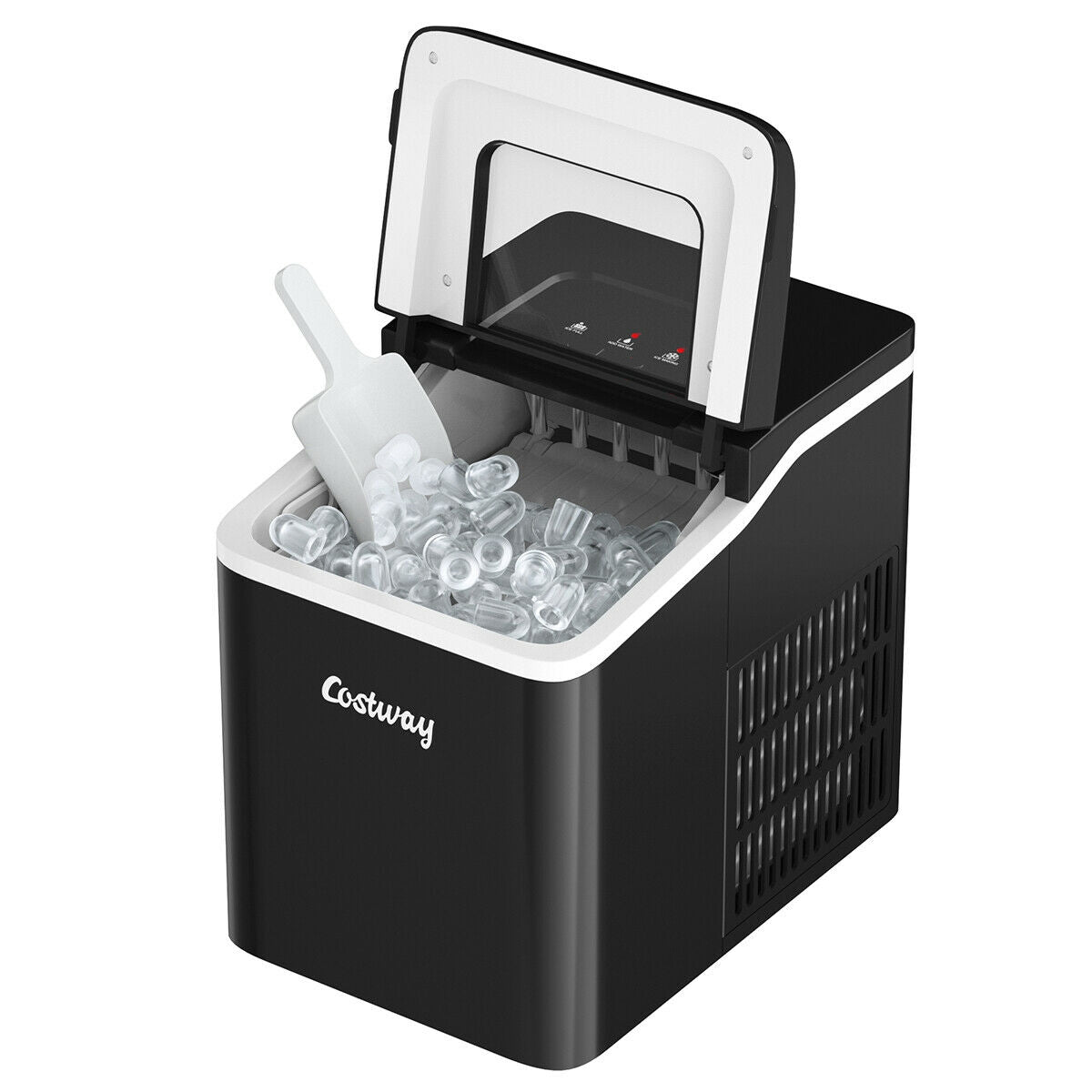 26lbs/24h Portable Countertop Ice Maker Machine with Scoop 9 Ice Cubes Ready in 8 minutes-BlackÂ