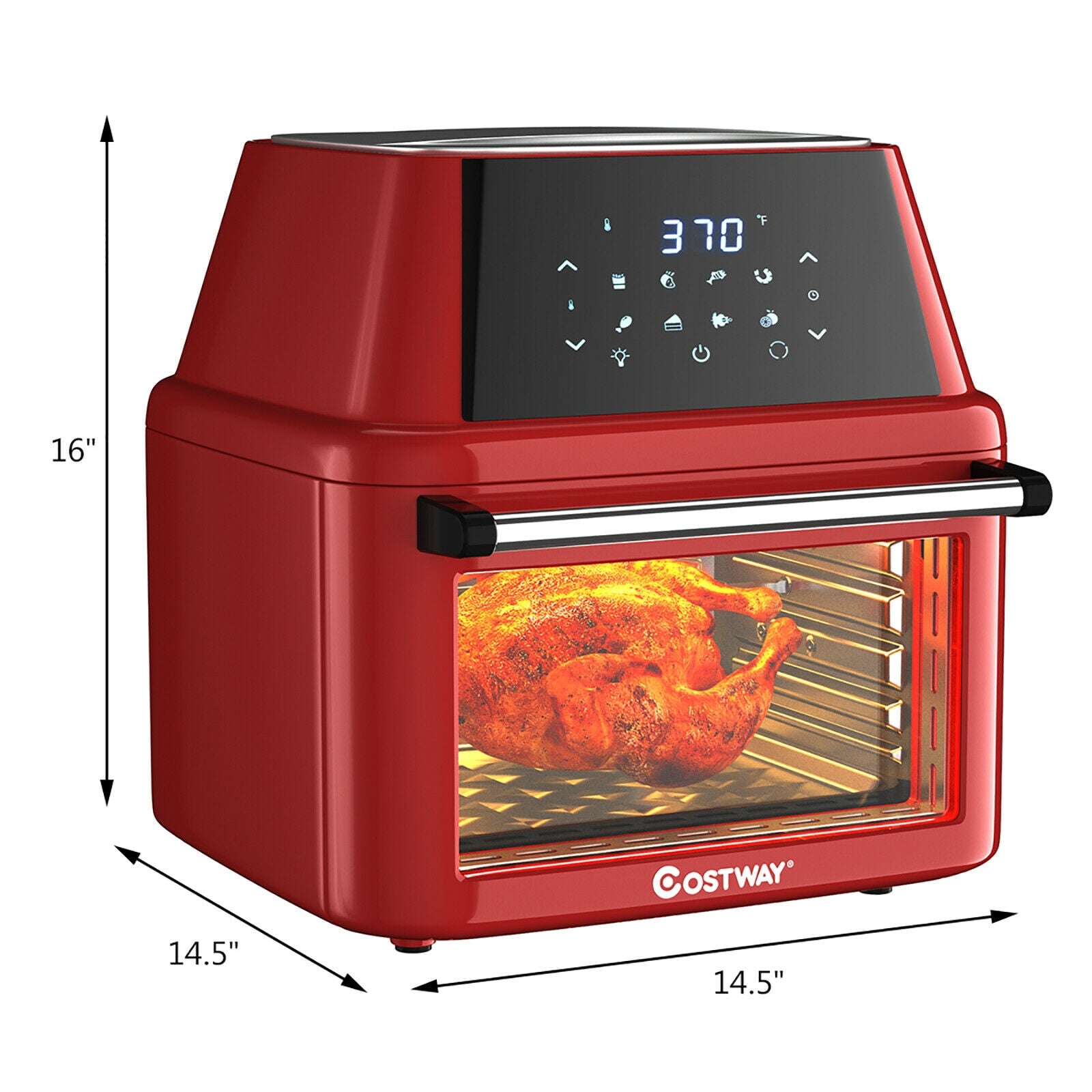 19 qt Multi-functional Air Fryer Oven 1800 W Dehydrator Rotisserie-RedÂ