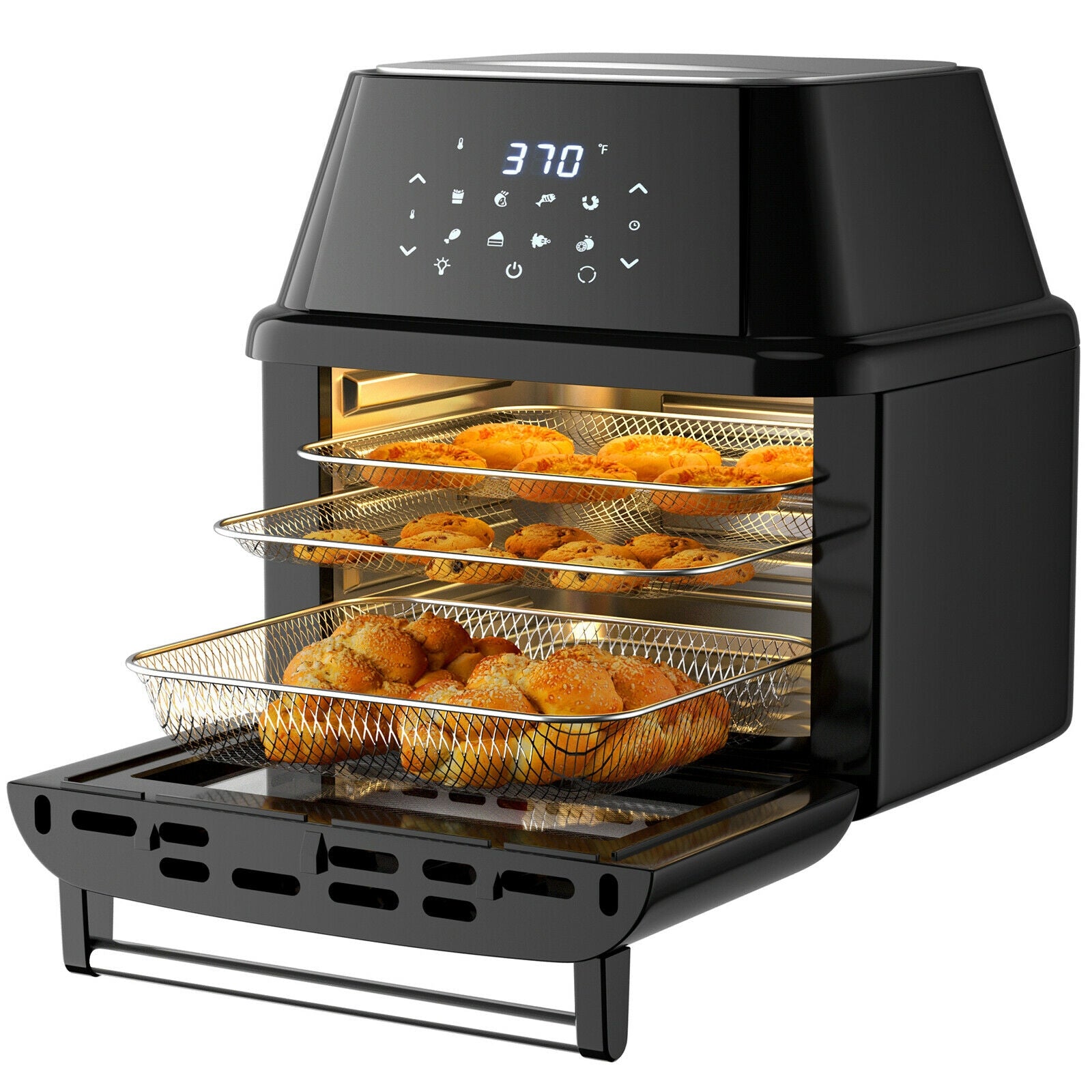 19 qt Multi-functional Air Fryer Oven 1800 W Dehydrator Rotisserie-BlackÂ
